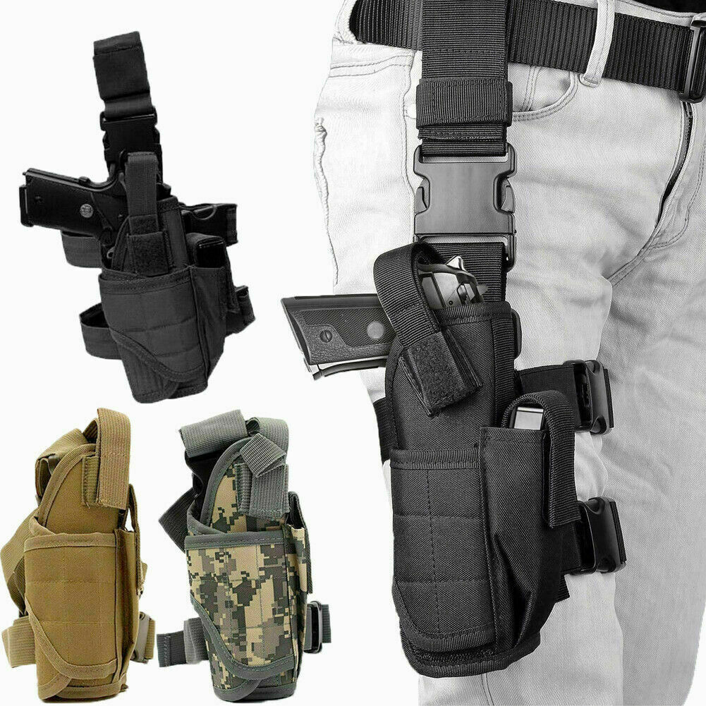 Adjustable Tactical Drop Leg Holster Right Handed Thigh Pistol Gun Pouch Holster