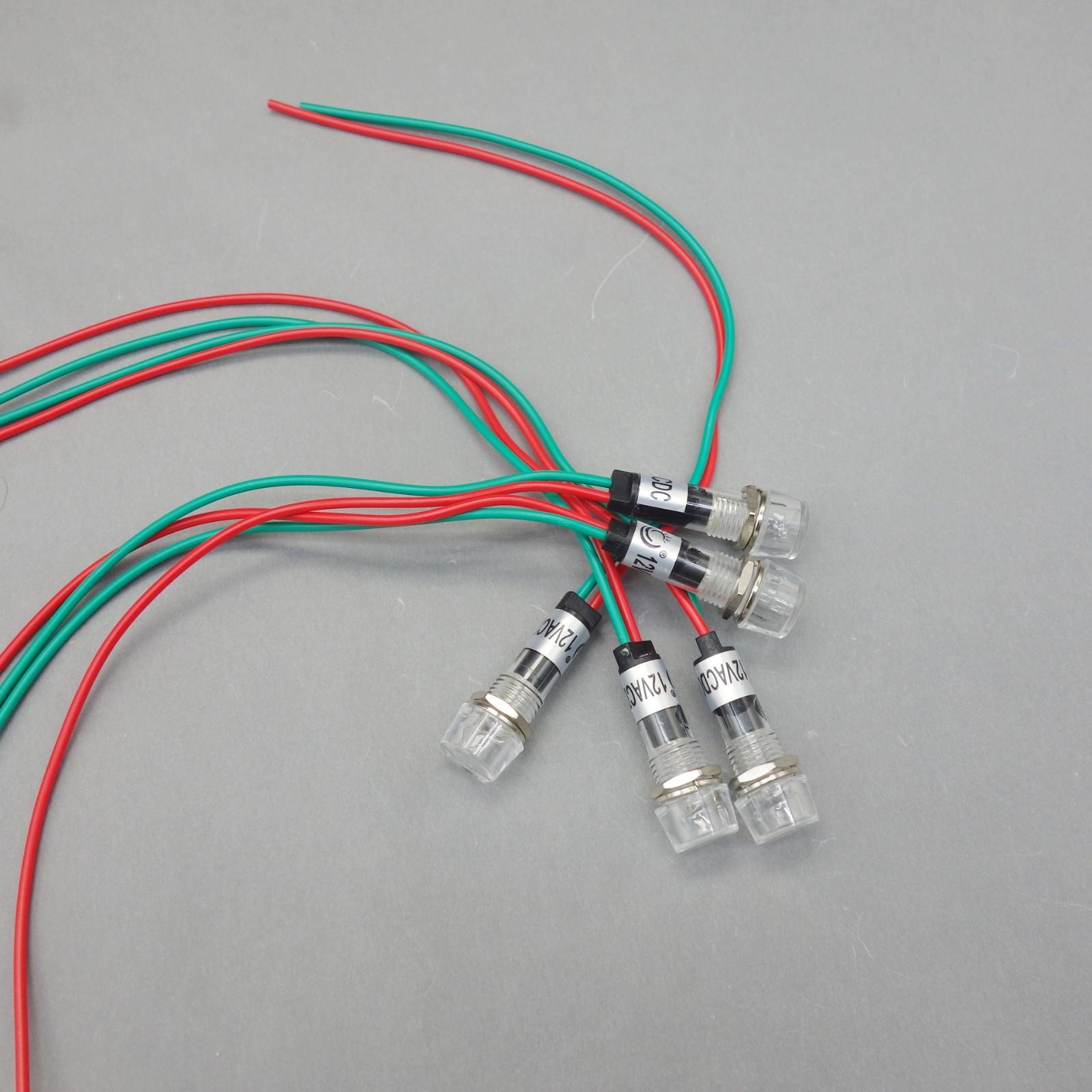 10Pcs 12V AC/DC 10mm White transparent LED Pilot Lights CYLINDRICAL Cap USKY3