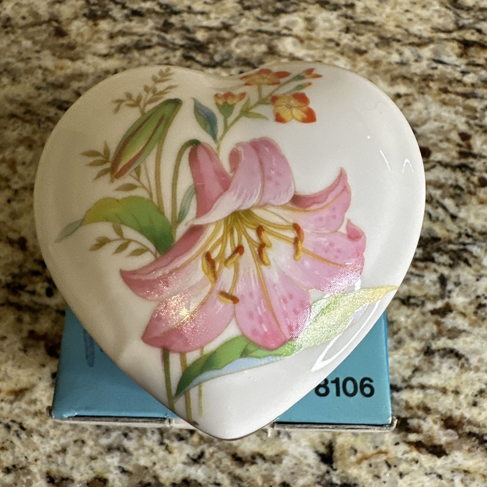 "Spring Fantasy" fine porcelain lidded heart box