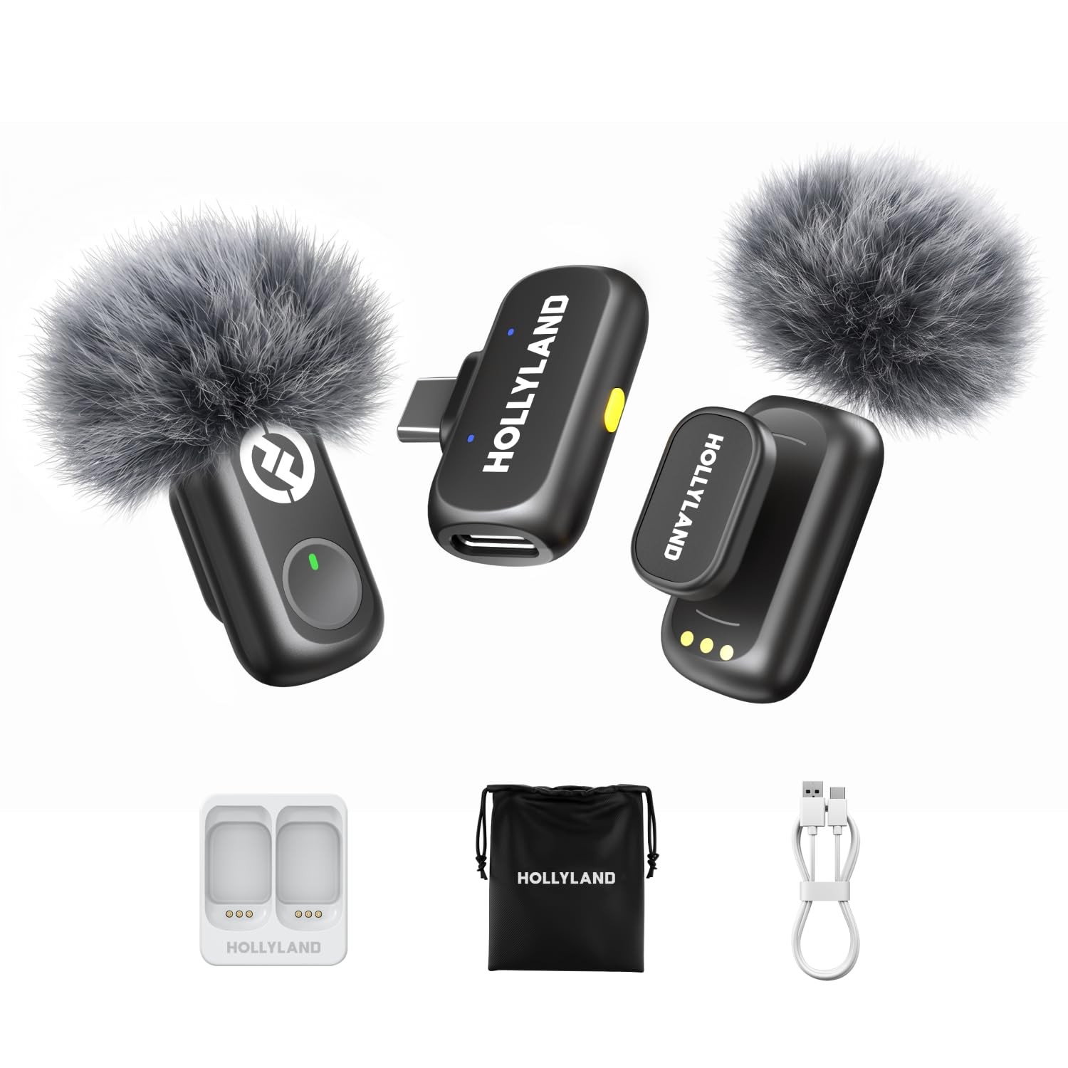 Hollyland Lark A1 Wireless Microphone for iPhone & Mini Duo (USB-C RX), Black