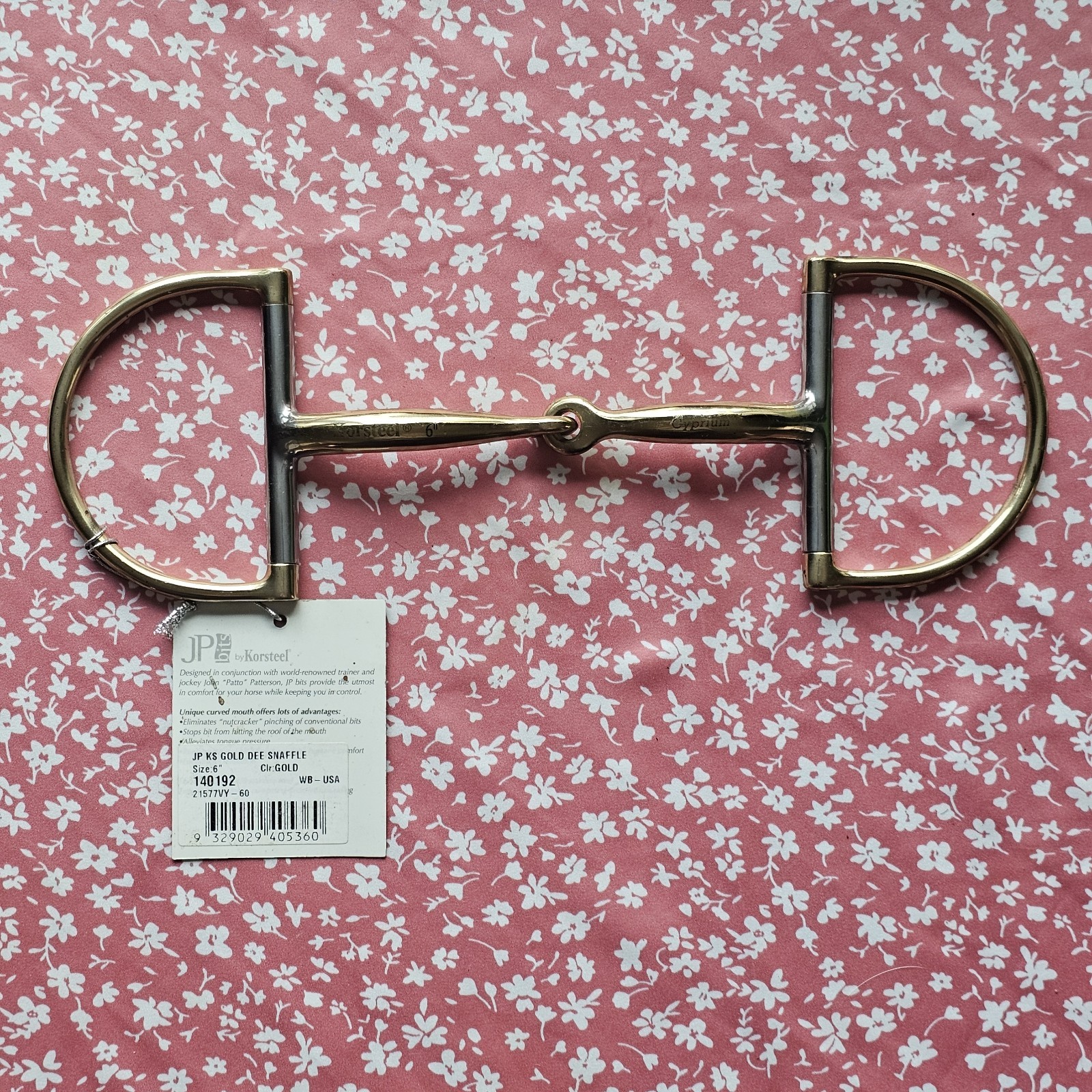 6" Gold D Ring Horse Bit Single Jointed Curved Mouthpiece Snaffle Korsteel