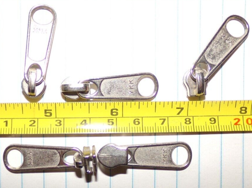 Metal YKK #4.5 Nylon Coil Zipper Single Long Pull Slide   (QTY 1)