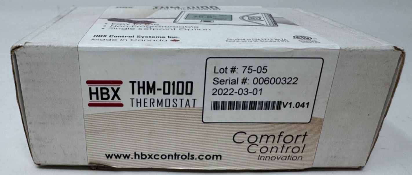 HBX Controls THM-0100 PID Thermostat *NEW Open Box
