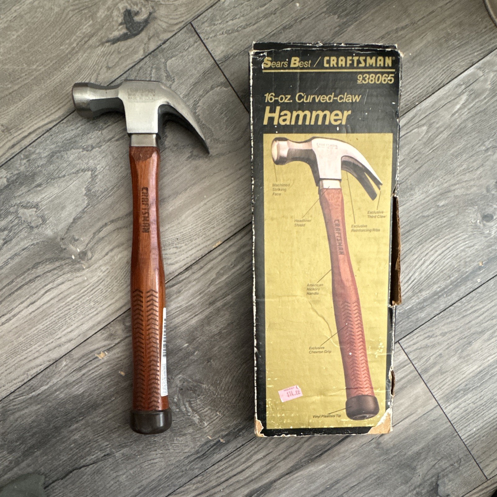 Craftsman 16 oz Curved-Claw Hammer, Steel Head, Wood Handle, 38065