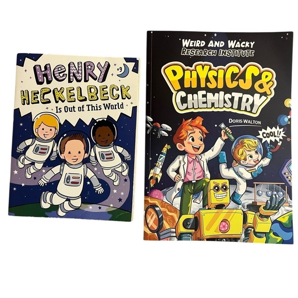 Childrens Science Book Bundle Of 2 Space Physics Chemistry Paperback Books