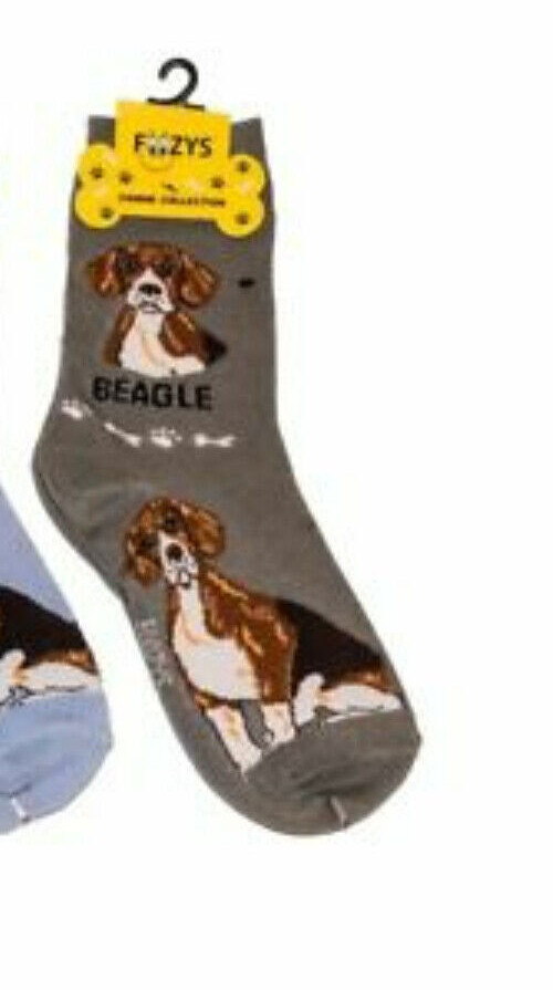 Foozys Beagle Gray Unisex Socks Size 4 through 10 1 Pair