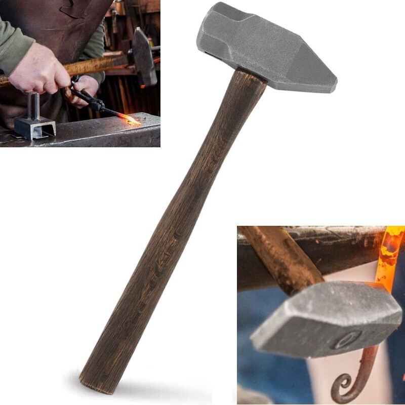 4LB Blacksmith Hammer Cross Peen for Farrier Knife Maker Bladesmith Forging Tool
