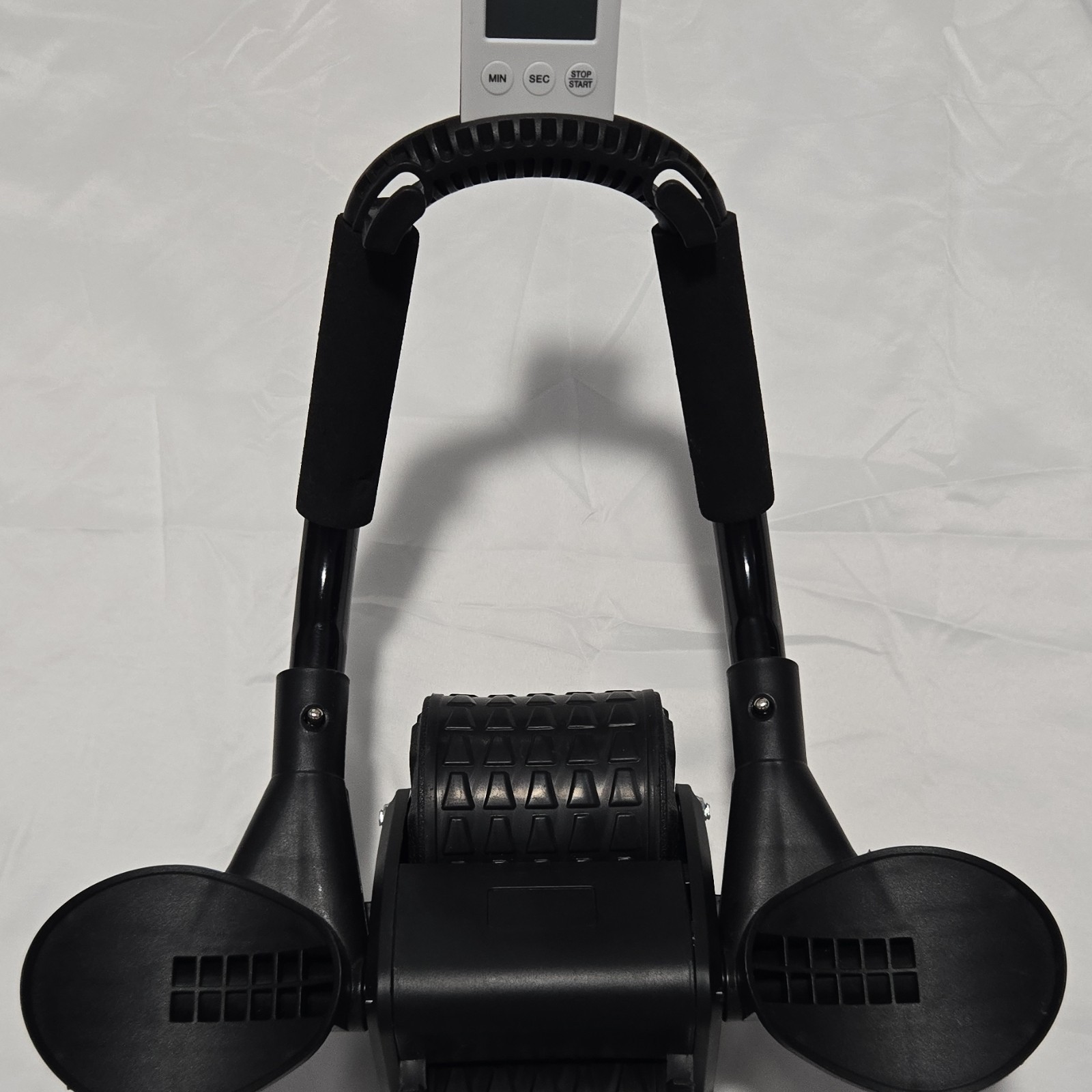 Ab Roller Dual Wheel with Foam Handles, Non-Slip, Timer for Abdominal Workout