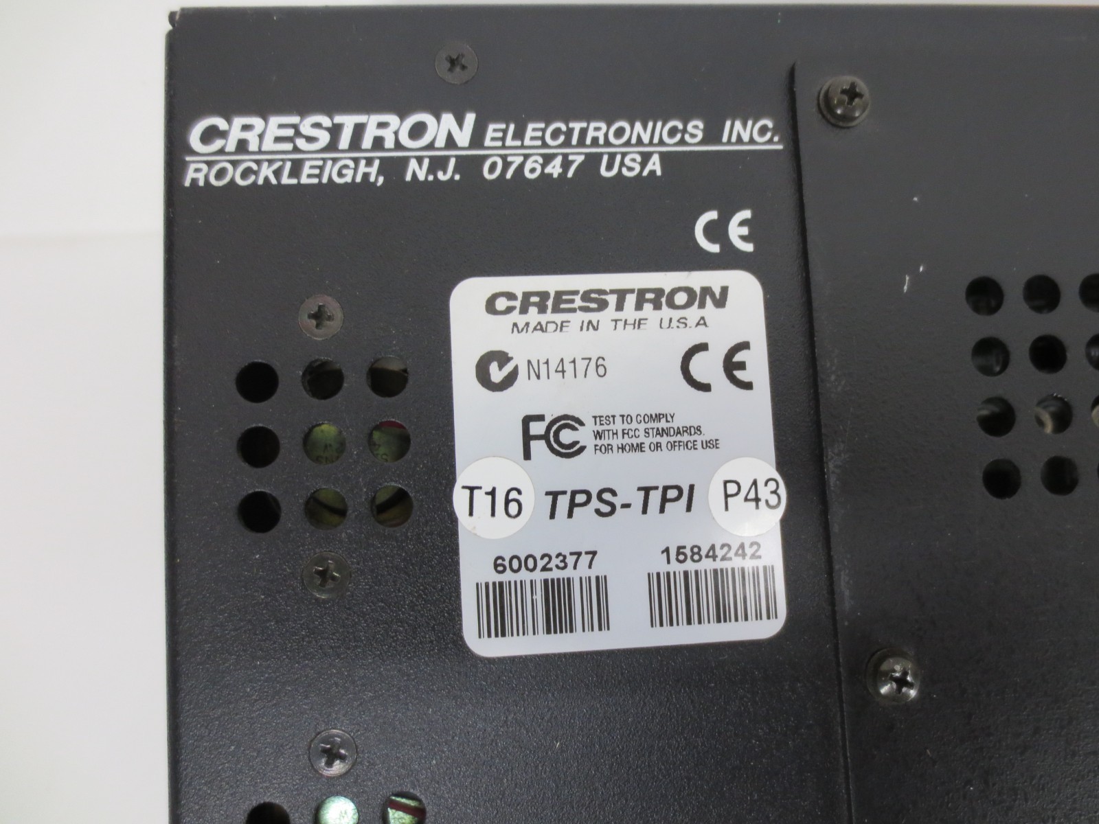 Crestron TPS-TPI 6002377 Isys Touchpanel Interface