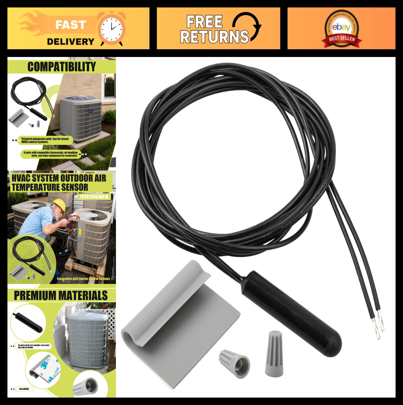 Outdoor Air Temperature Sensor for HVAC Systems - Residential & Commercial Use
