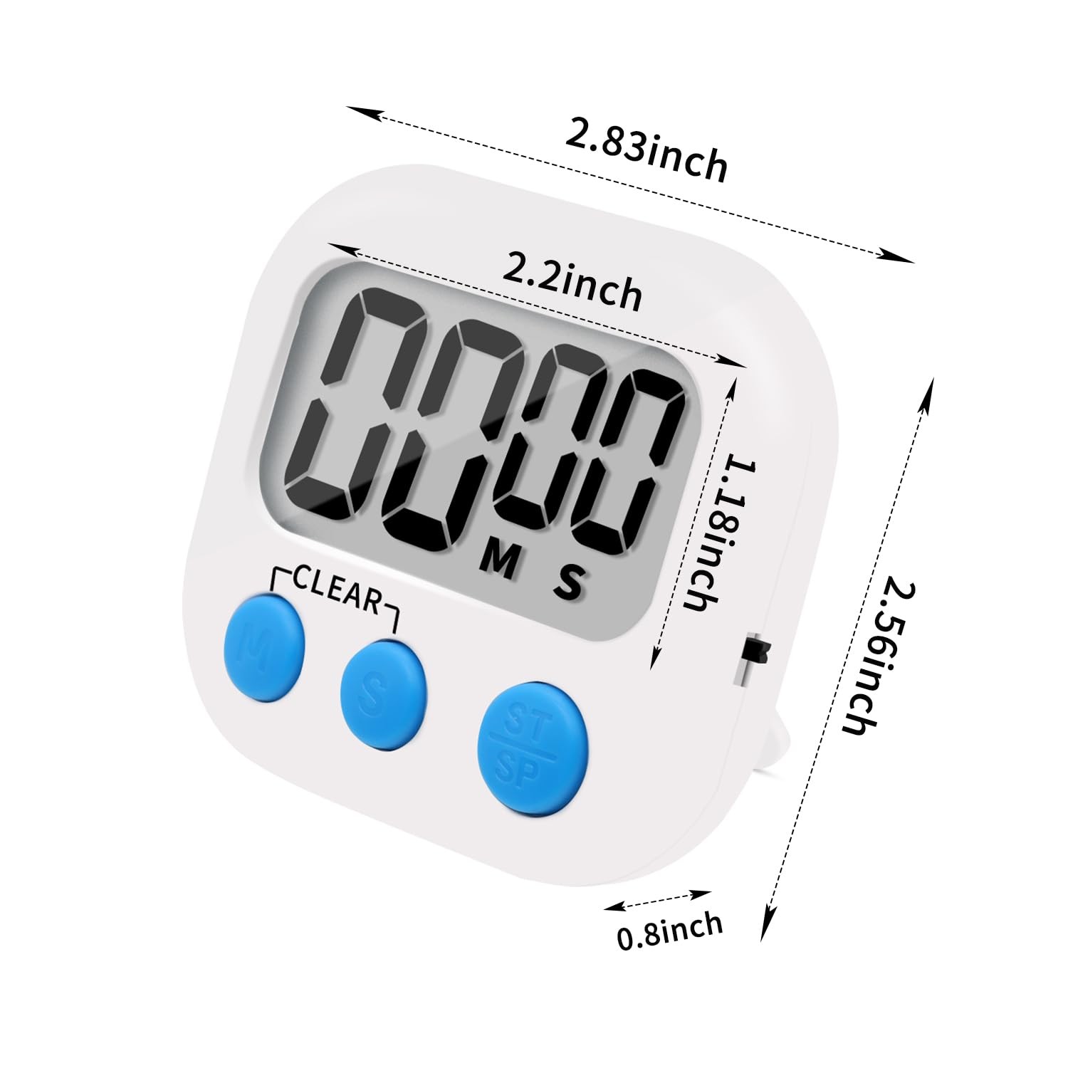6 Pack Small Digital Kitchen Timer Magnetic Back and ON/Off Switch,Minute Second