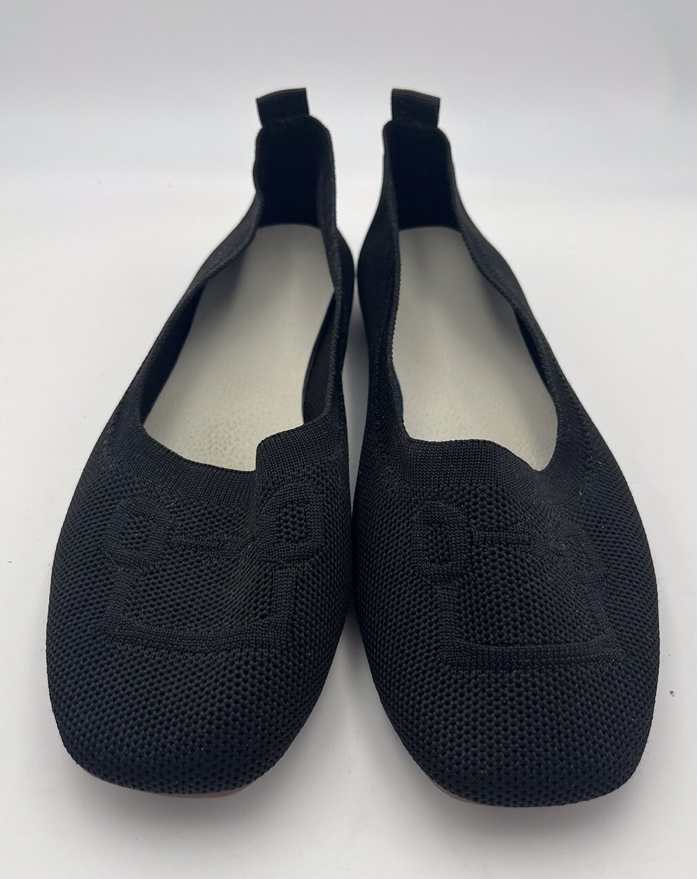 Fashion Brand Sz 9.5 (EU 41) Ballet Flats Black Fabric Rubber Soles Comfort New