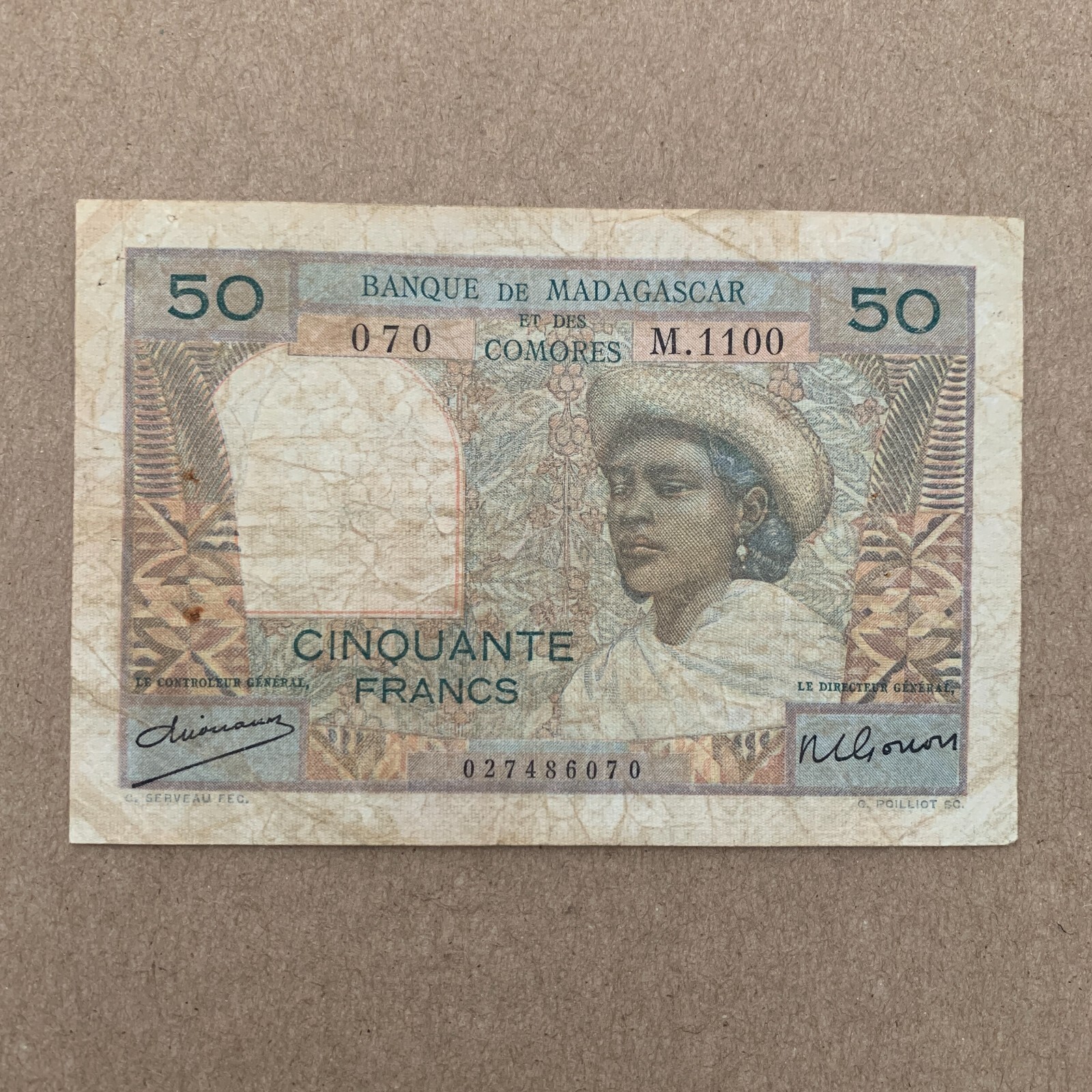 🇲🇬 RARE Madagascar 50 Francs 1970 Banknote Currency Paper Money