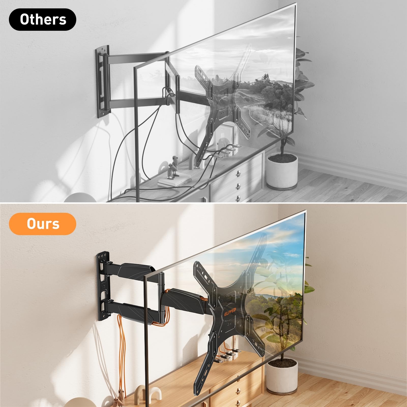 Ul Listed Tv Wall Mount For Most 2660 Inch Tvs Swivel And Tilt Full Motion Tv Mo