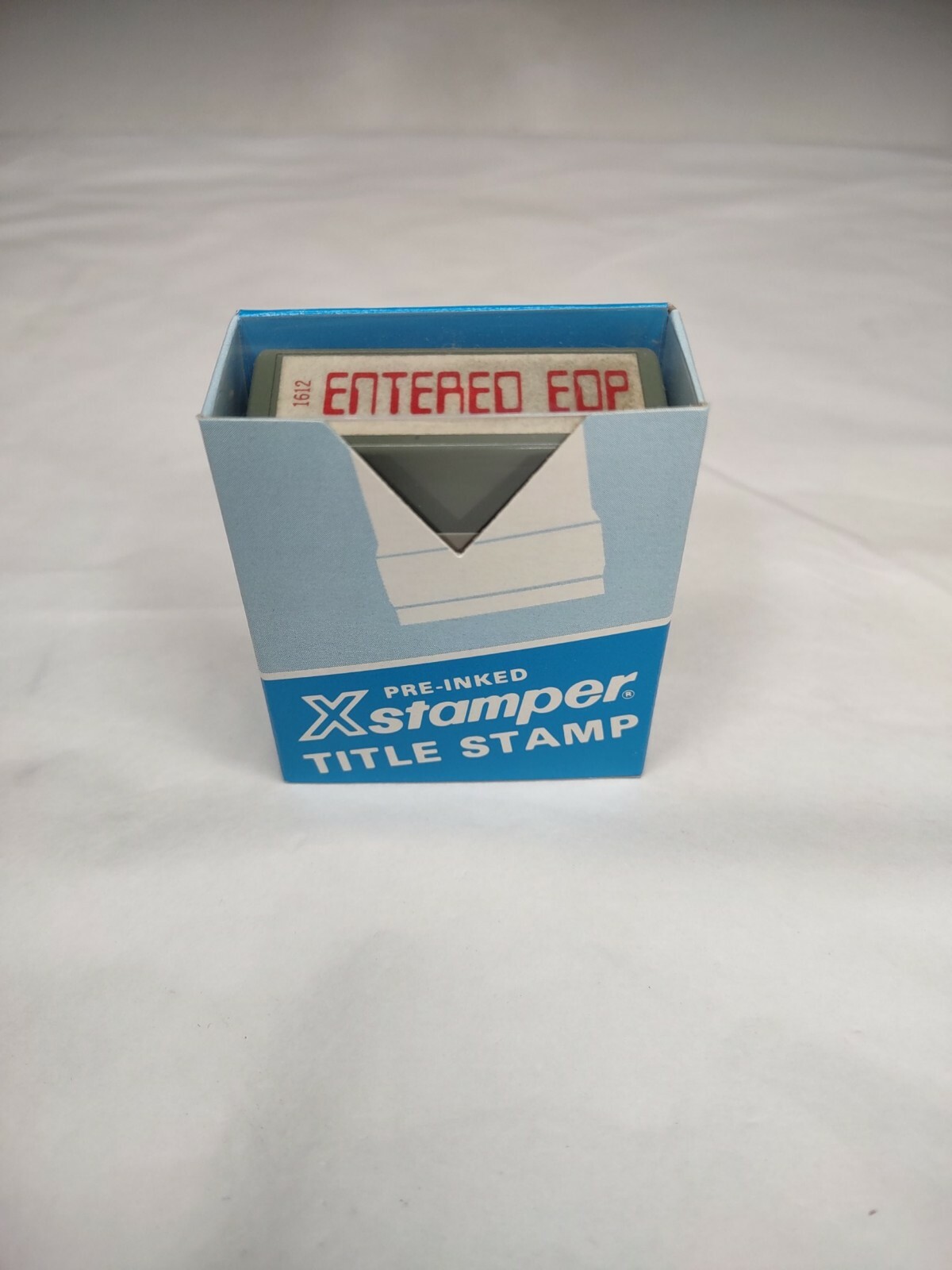 Vintage Xstamper "ENTERED EOP" Red Ink Stock No. 1612