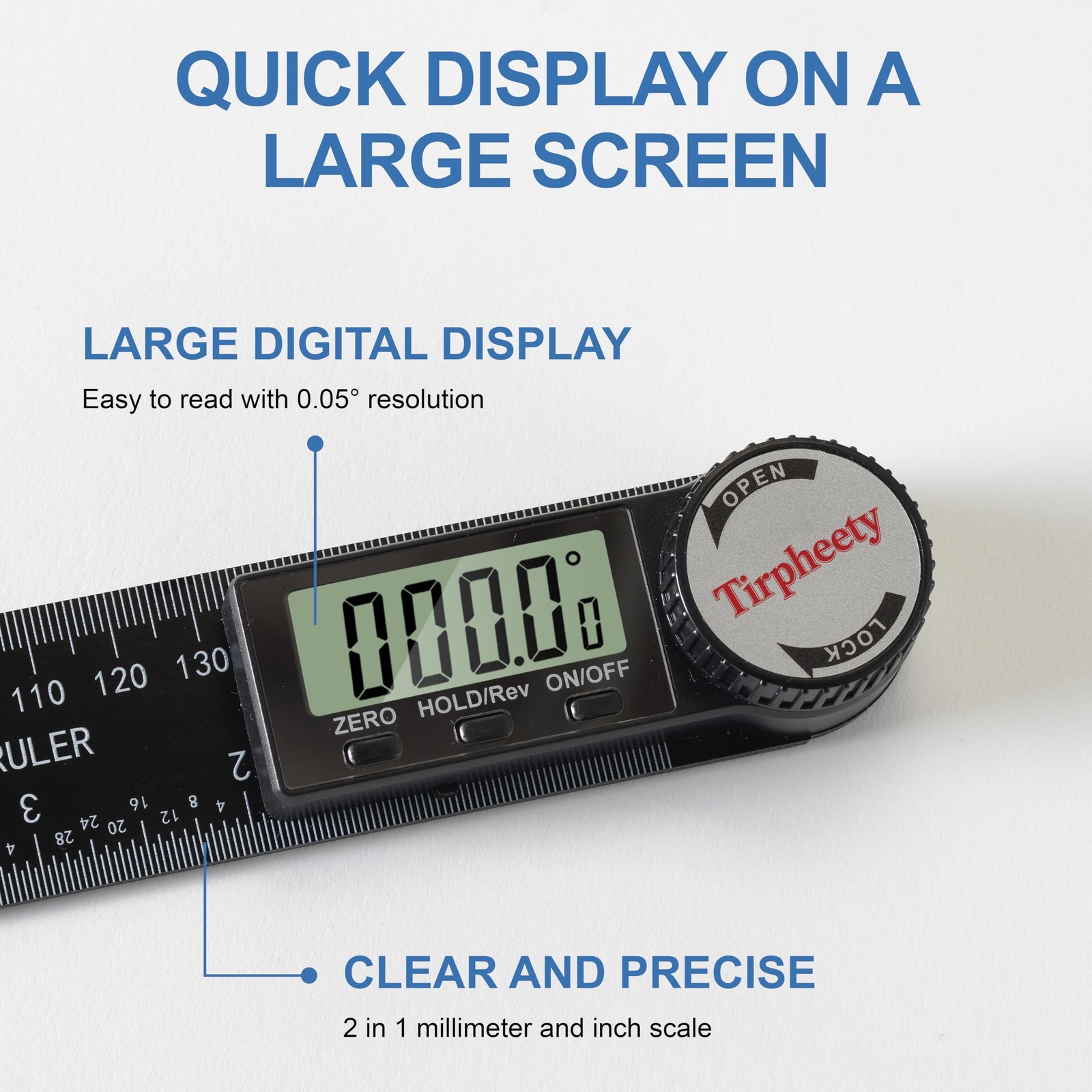 Digital Angle Finder Protractor, 3rd Generation Quick Display Angle Gauge Rul...