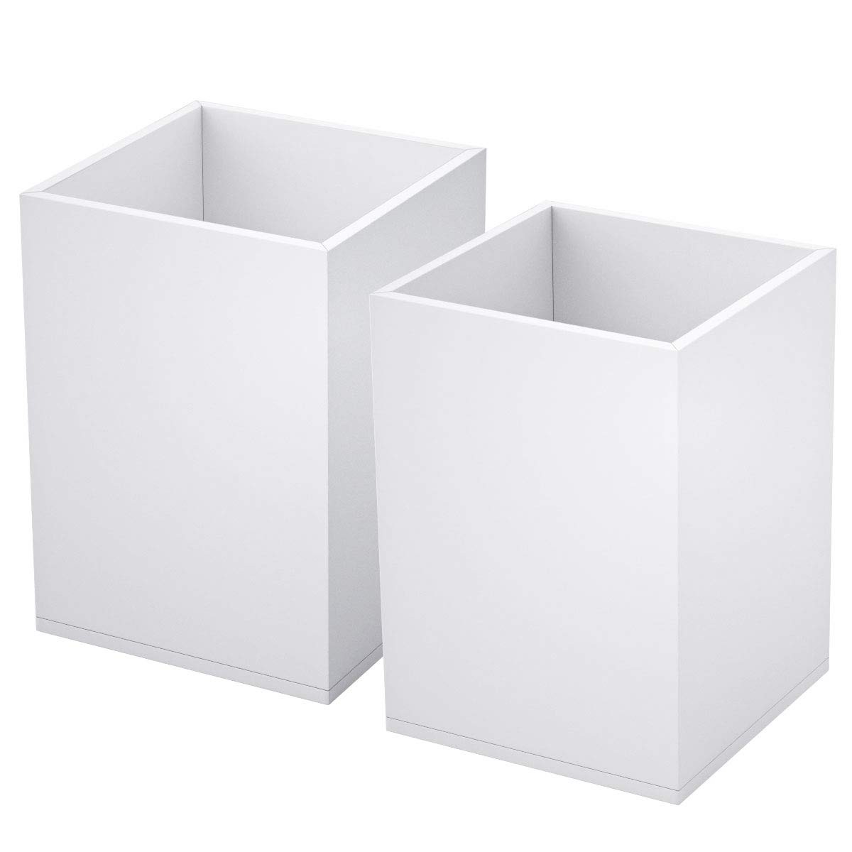 White Acrylic Pen Holder 2 Pack, Desktop Pencil Cup Stationery Organizer for ...