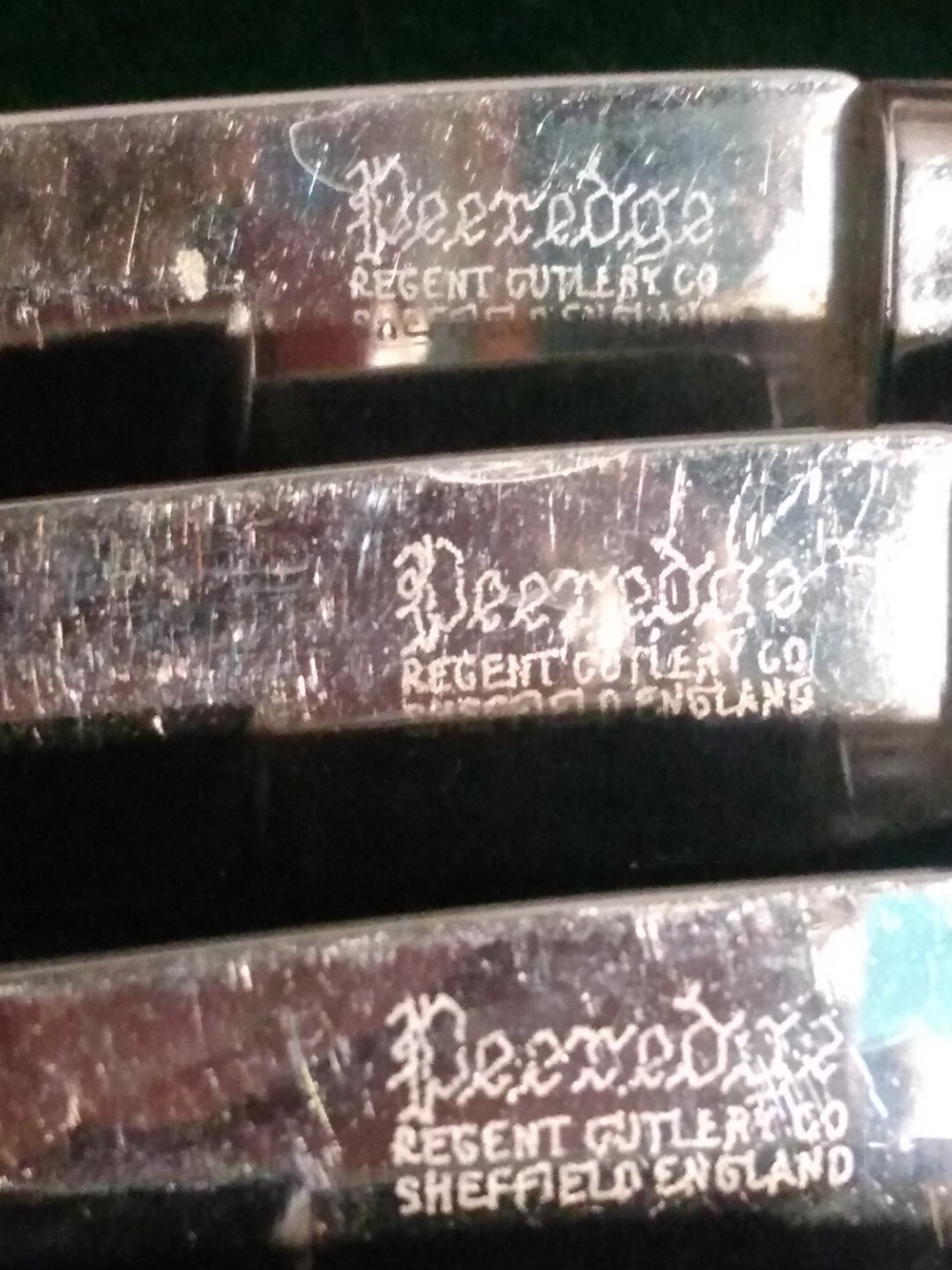 Steak Knives ORIGINAL BOX Sheffield England Forever Sharp BAKELITE? 5 -1 MISSING