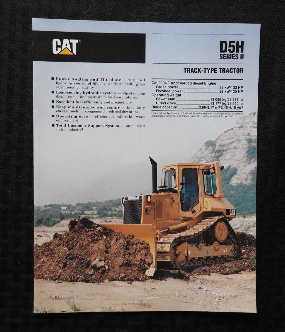 1990 CATERPILLAR D5H SERIES II "TRACK-TYPE TRACTOR" BROCHURE MINTY