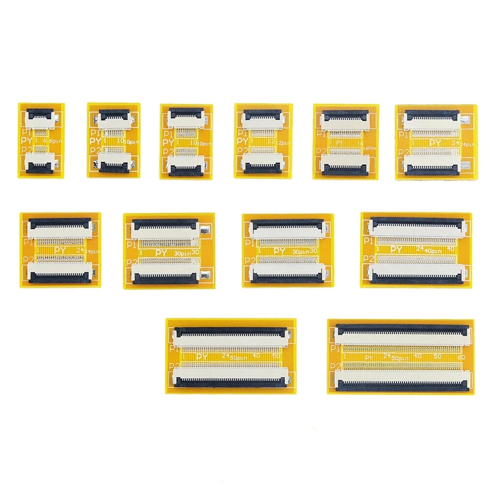 0.5mm Pitch FPC FFC Flexible Flat Cable Extension Board 4-80Pin PCB Connector