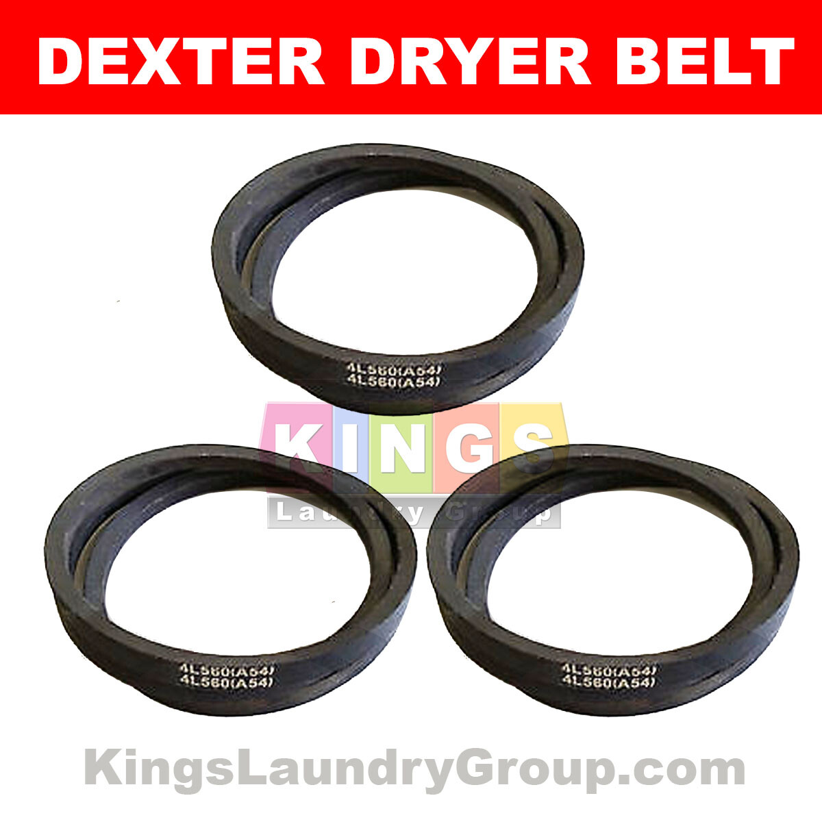 3 Pc BRAND NEW  4L560 A54 BELT  FOR DEXTER 9040-077-002, 9040-073-003