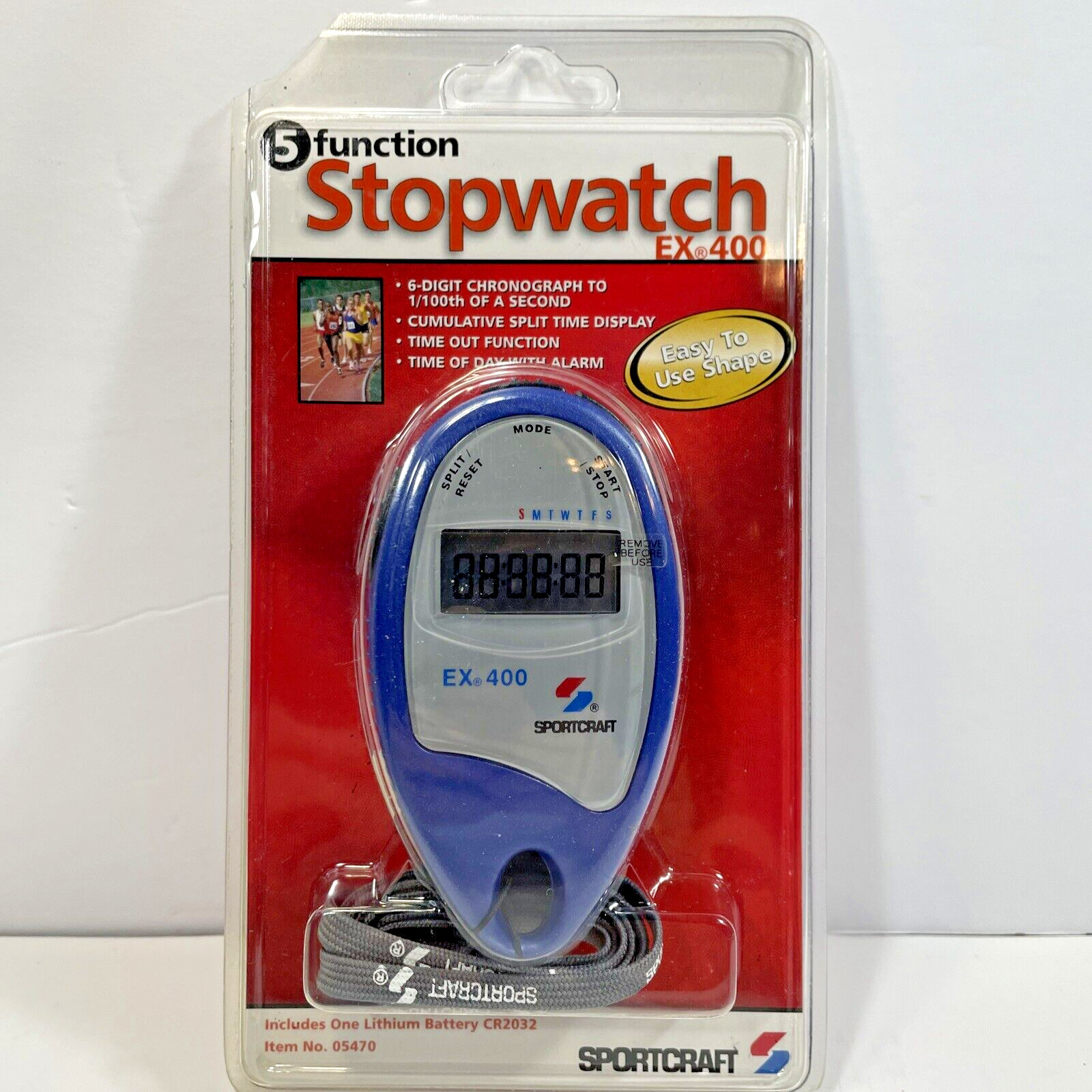 Stopwatch Sportcraft 5 Function EX400 Includes Battery Lanyard New In Package