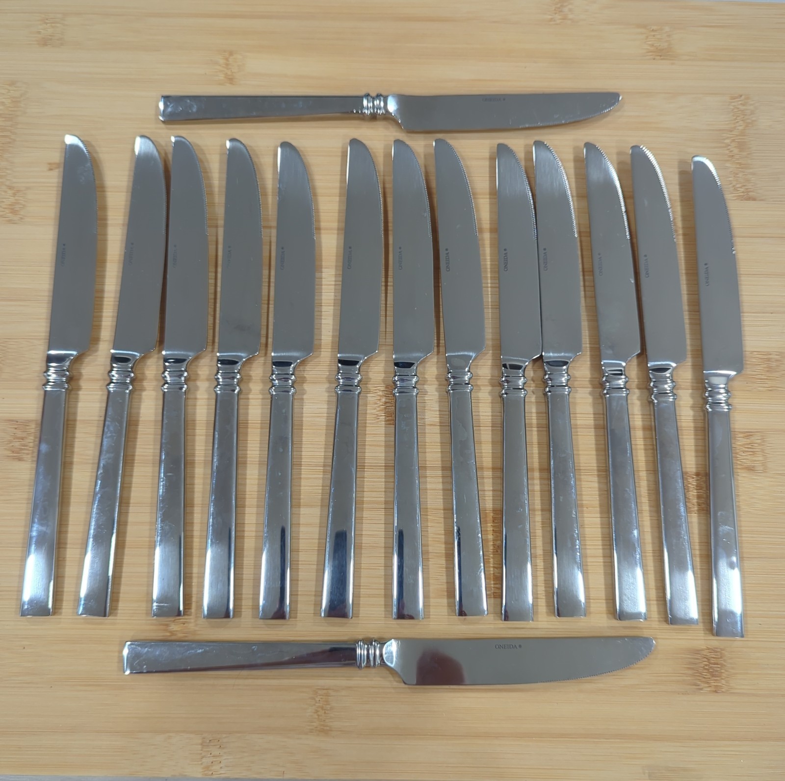 Oneida Silver - SHAKER Commercial 18/0 Stainless Steel Dinner Knives Set Of 15