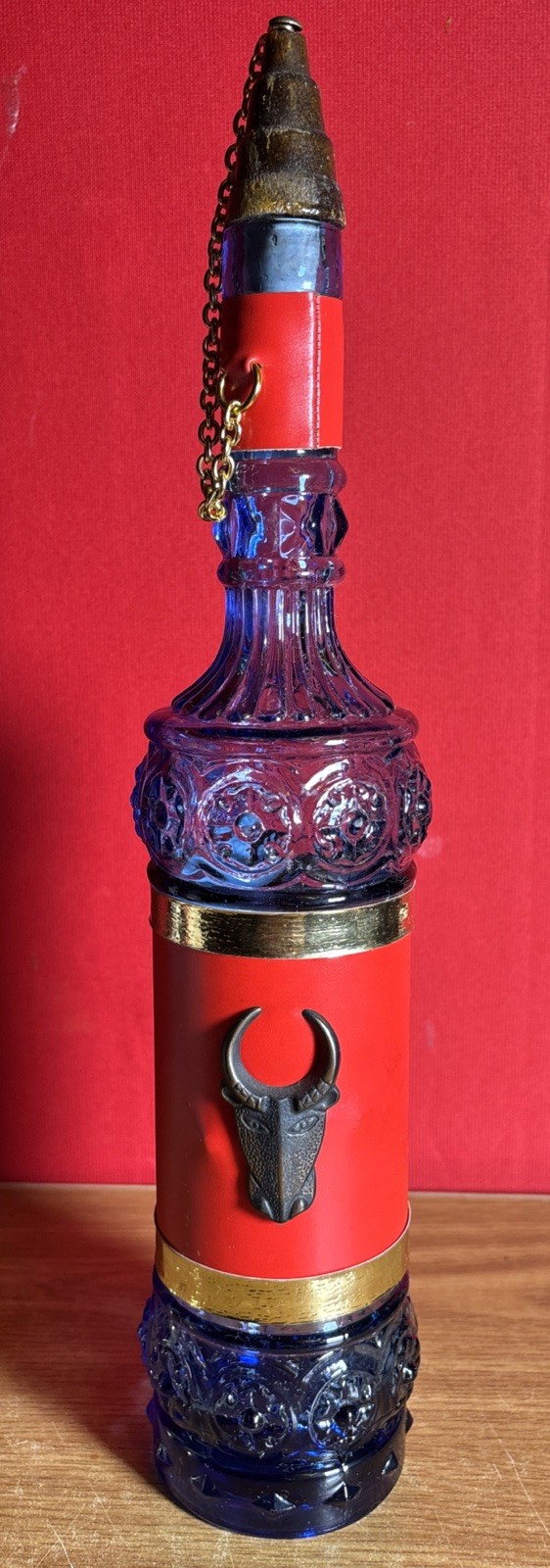 Decorated Liquor Bottle With Cork And Chain