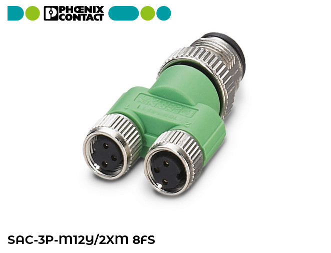 5pc PACK  PHOENIX CONTACT  SAC-3P-M12Y/2XM 8FS Y distributor 4-position  1683471