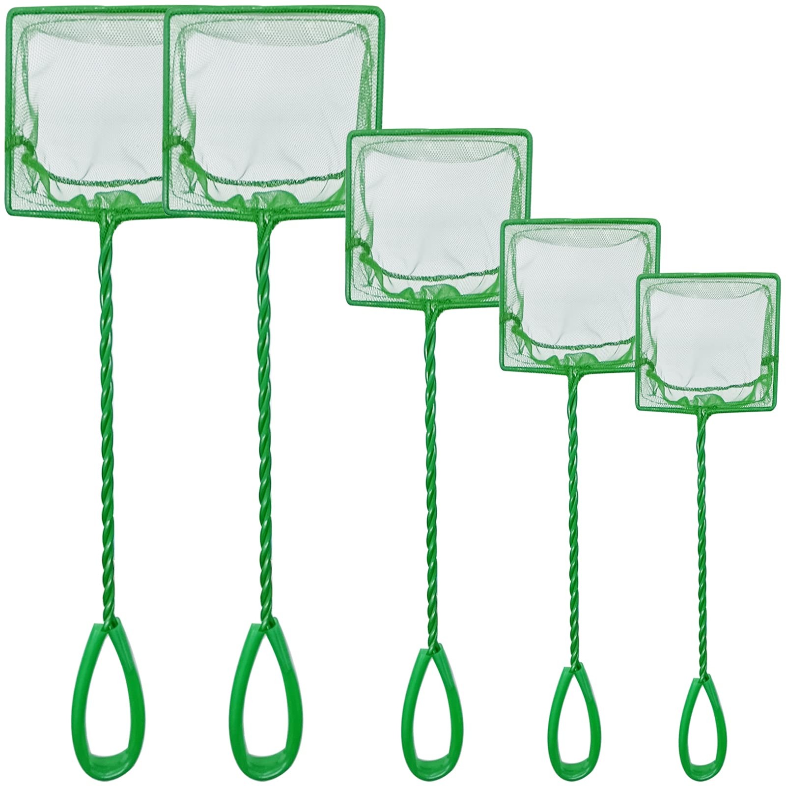 QXBXYHM 5 Pack Aquarium Fish Net, Multi-Size Fine Quick Fish Catch Nets Nylon...