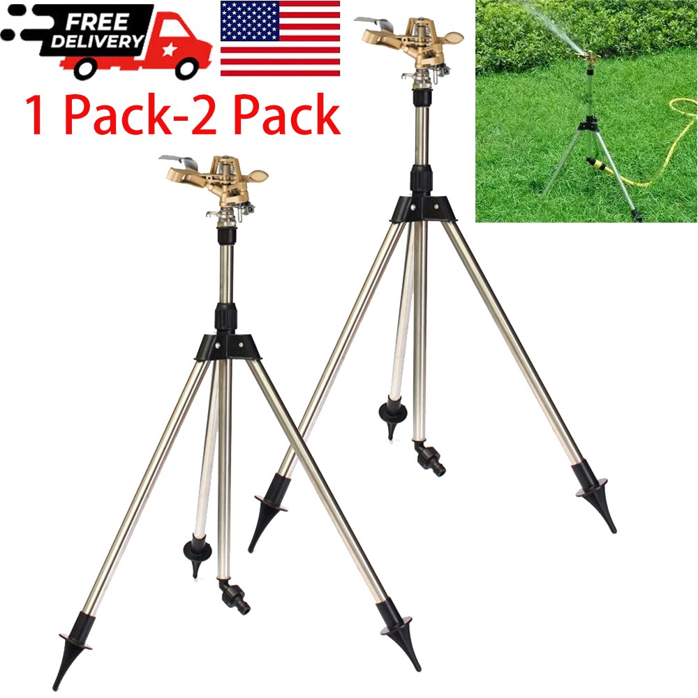 Impact Sprinkler on Tripod Base Large Area Water Sprinkler for Lawn Yard Garden