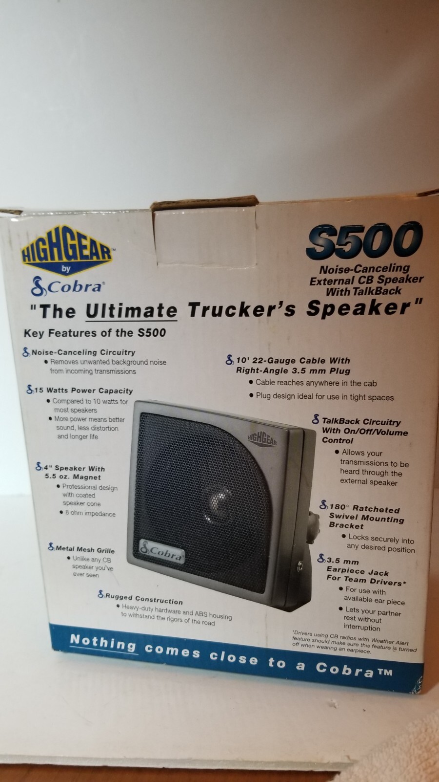 Cobra CB Radio Speaker External HG-S500
