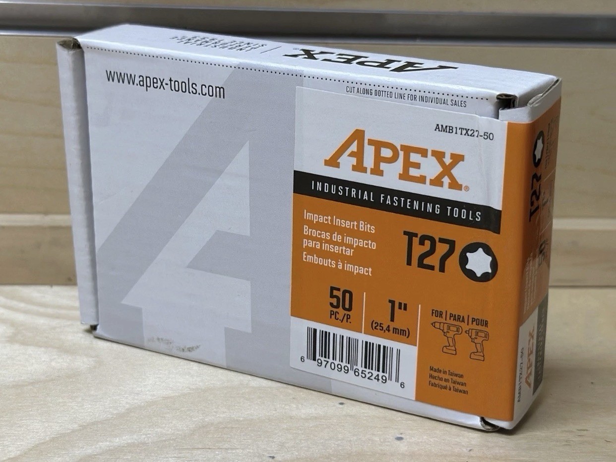 50PCS APEX T27 Torx Insert Bits AMB1TX27-50 1/4" Hex Impact Driver Bits NEW