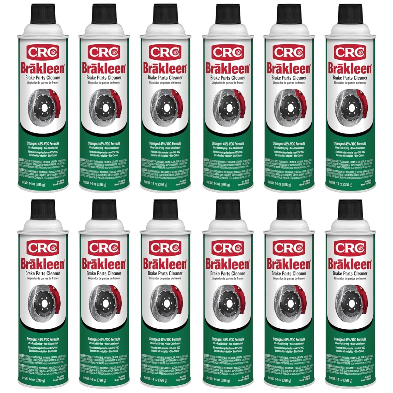 Chlorine-Free Brake Cleaner Spray - 12 Pack