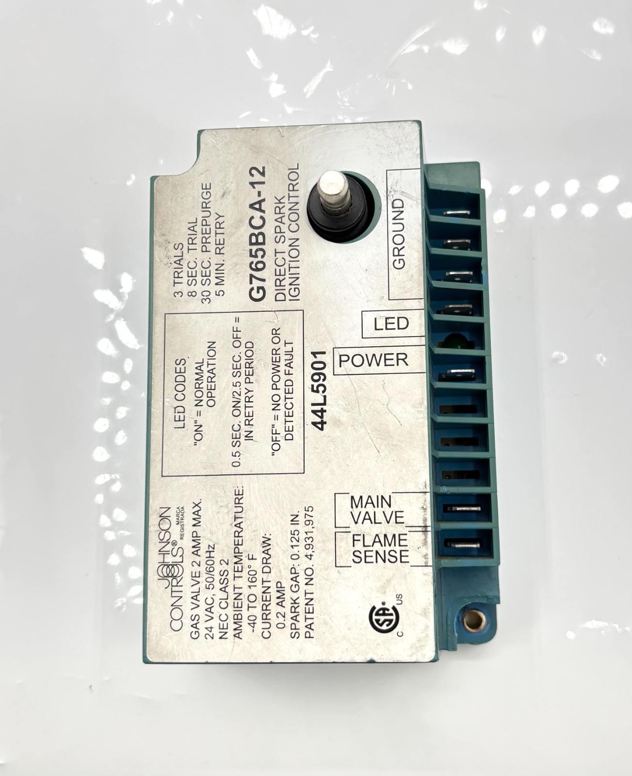 JOHNSON CONTROLS / G765BCA-12 / 44L5901 / Ignition Control
