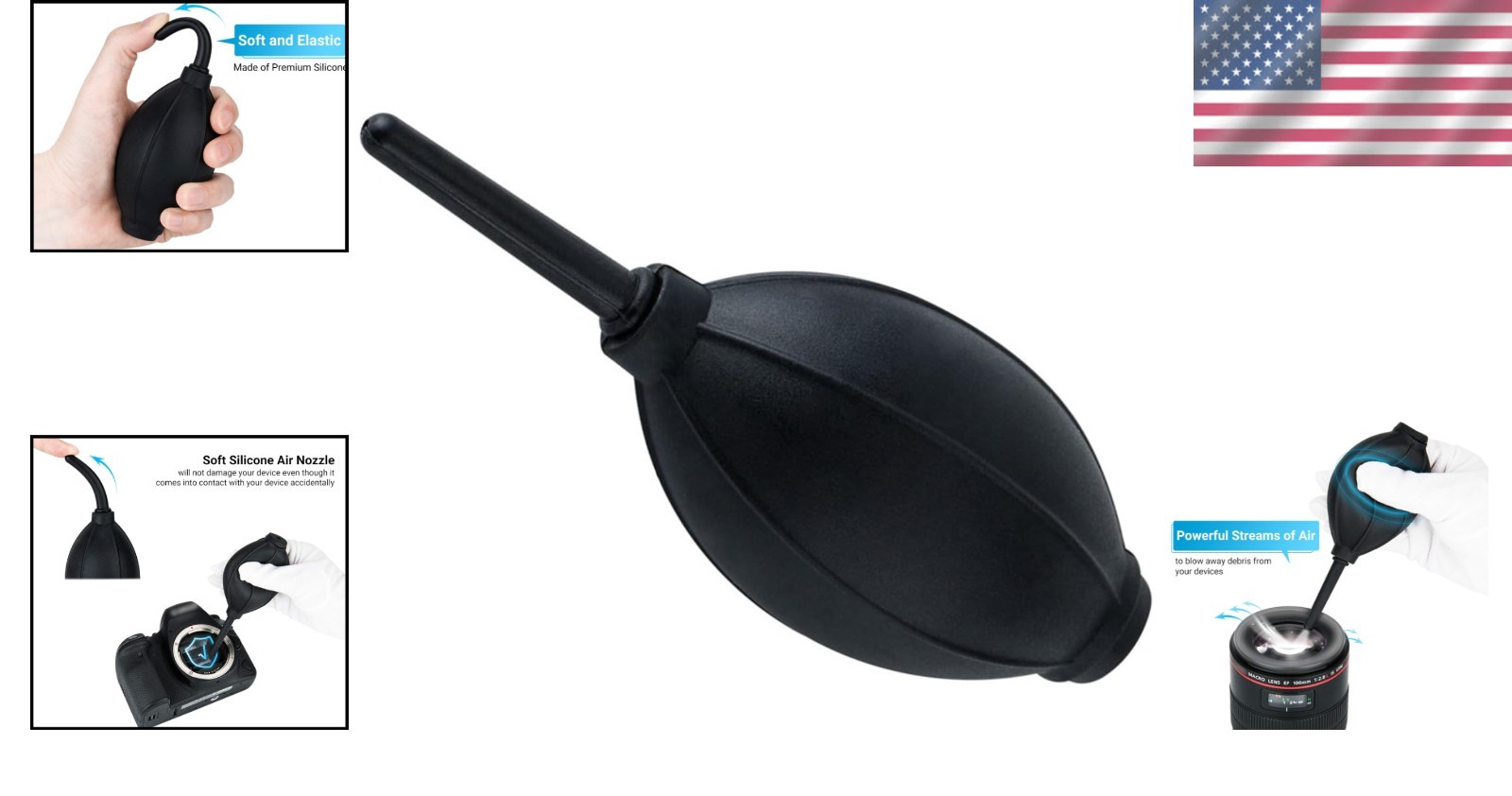 Dust Free Cleaning Tool: Multipurpose Silicone Air Blower with Microfiber Cloth