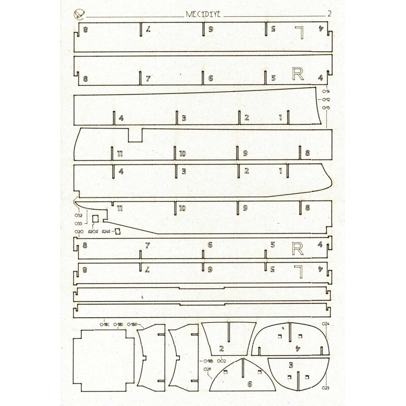 OREL 204/2 1/200 Laser cutting for Protected Cruiser Mecidiye 1903