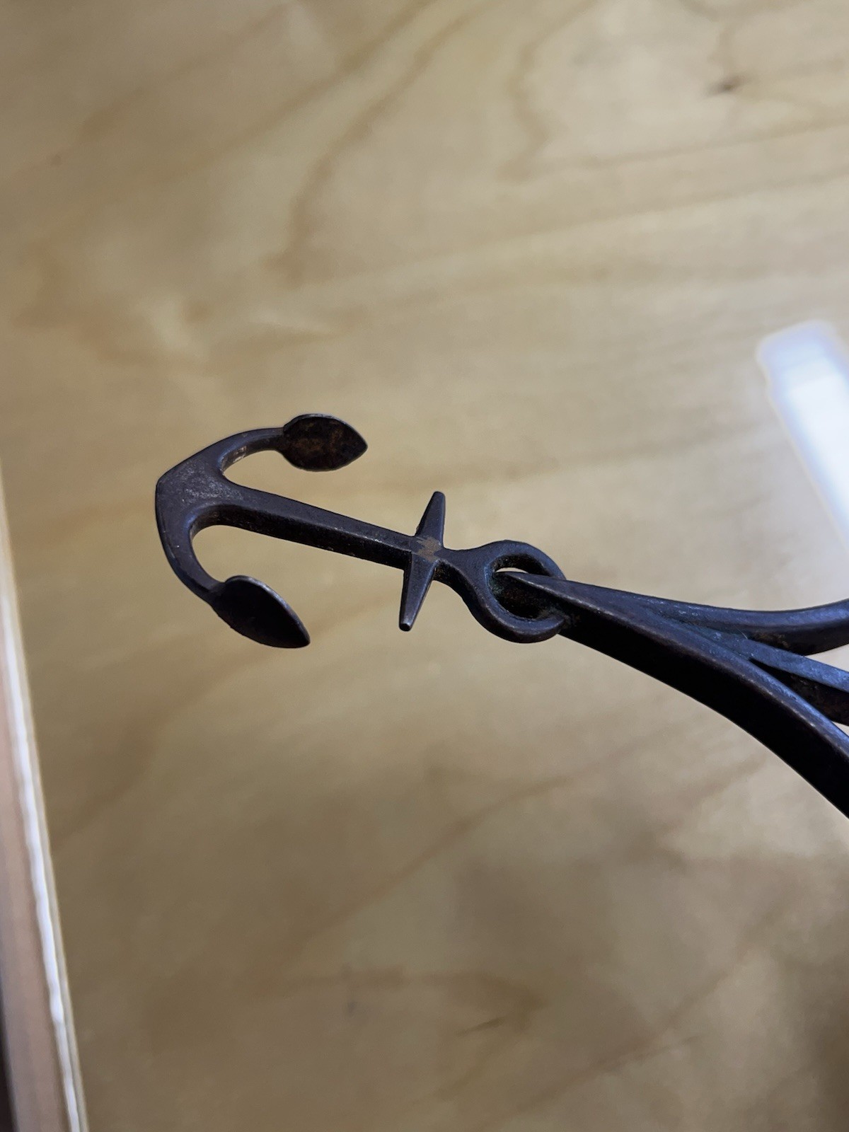 ANTIQUE BLACKSMITH NAUTICAL IRON WORK MARLIN ROPE SPIKE SIGNED " H. SHUMAN "