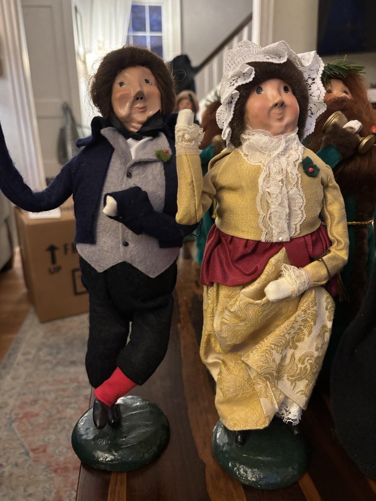 1985 Byers Choice Mr. And Mrs. Fezziwig Carolers Figurine 1st Edition
