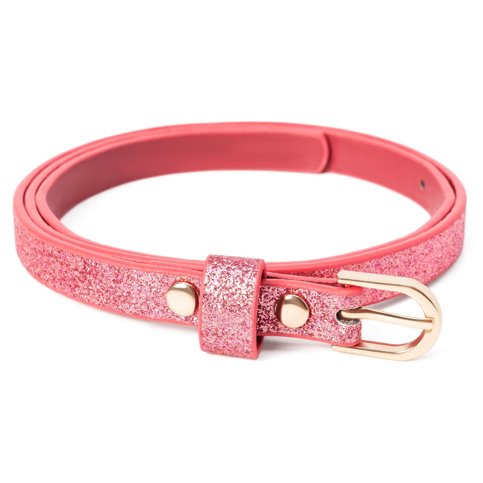 Kids Ultra-Skinny Sparkly Belt, Ages 4-7 Years and 8-14 Years, Stylish Glitte...