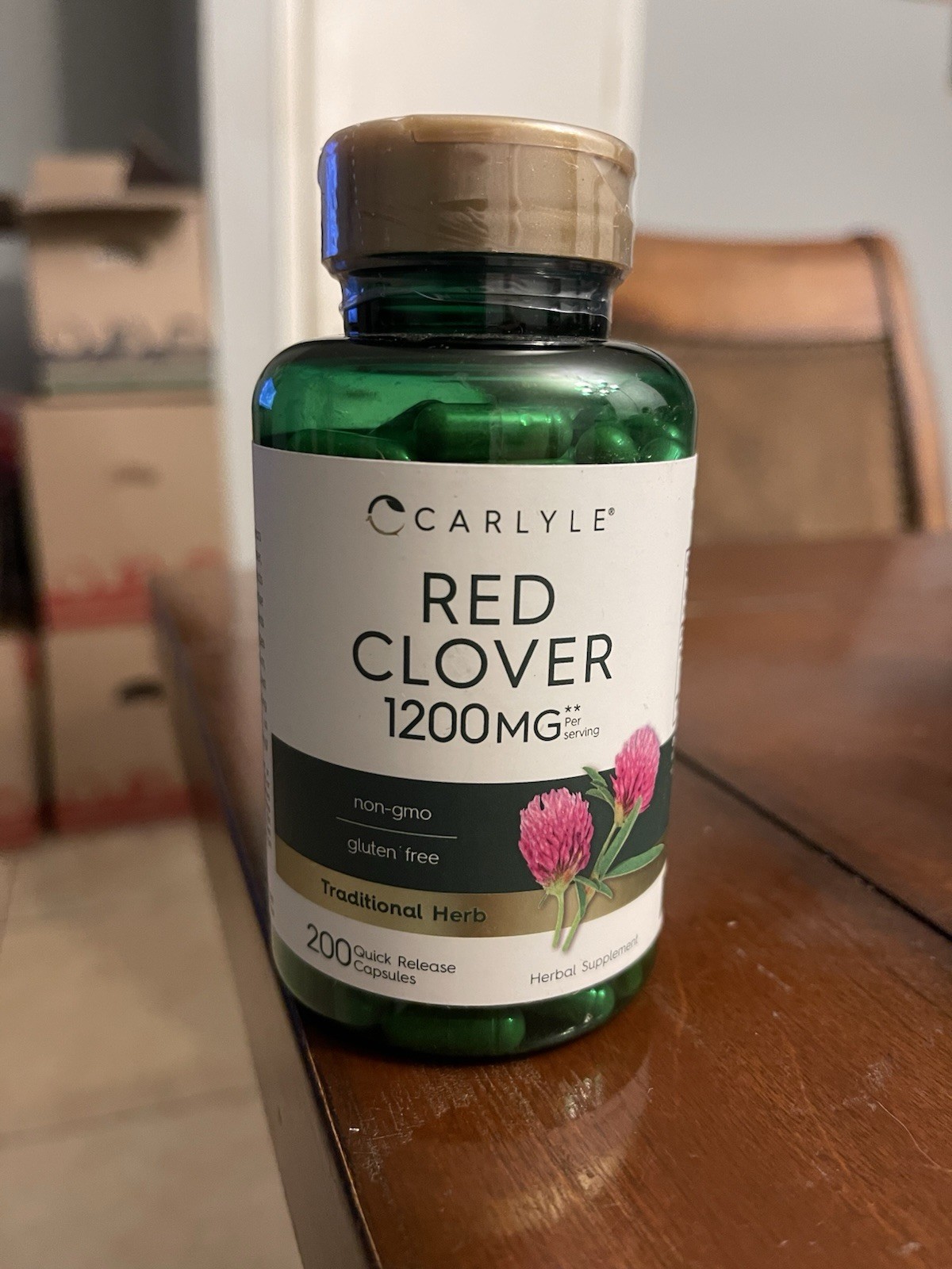 Red Clover Capsules 1200mg 200ct Non-GMO Gluten Free by Carlyle EXPIRES 06/2026