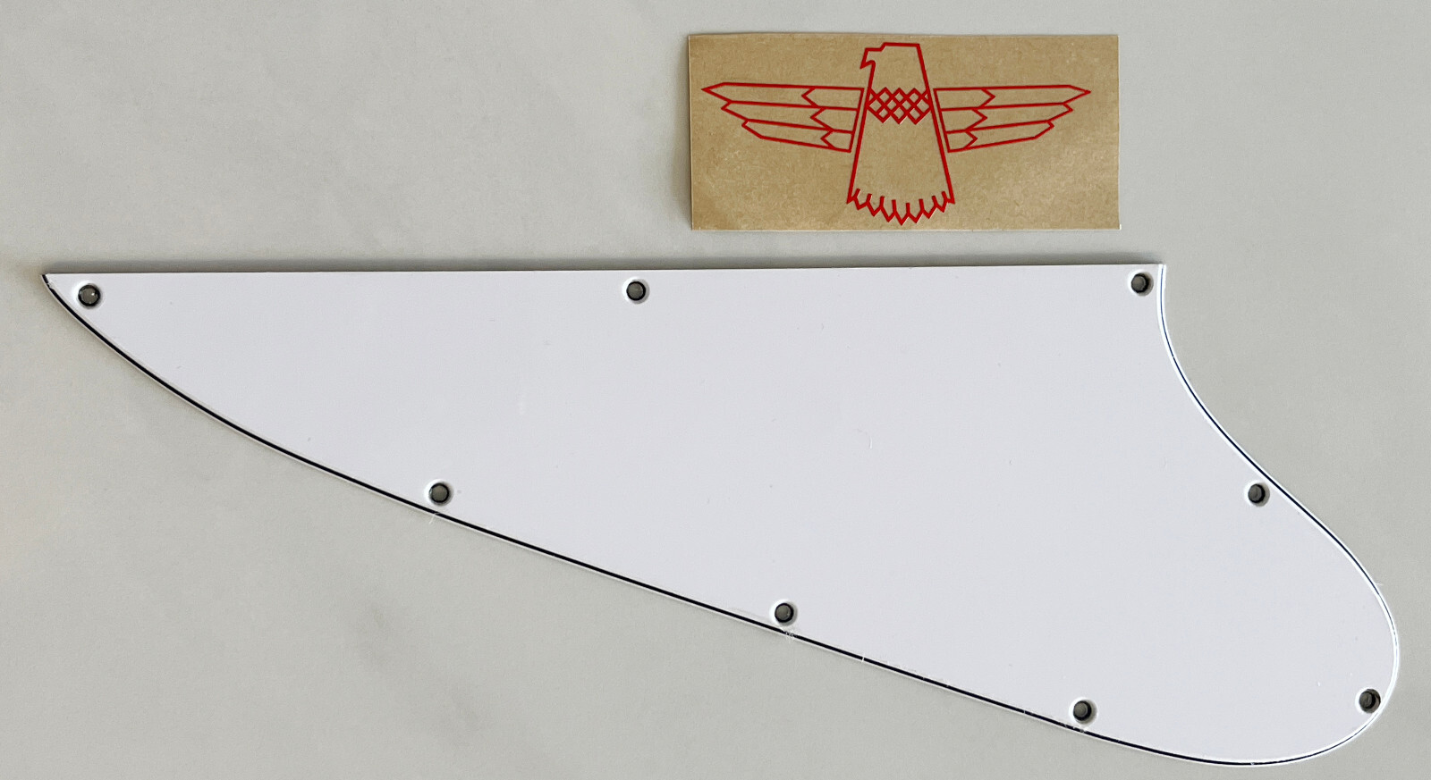 Custom For Gibson Thundebird & Red Foil DecalStyle Guitar Pickguard 3-Ply White