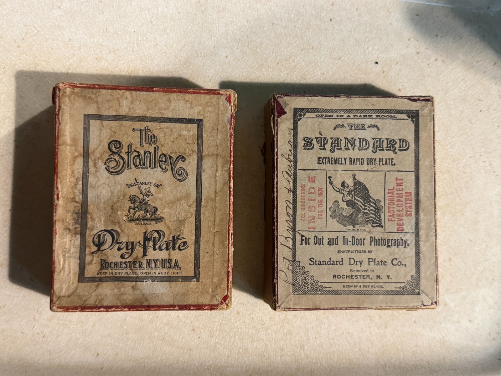 Glass Dry Plate in Original Boxes Stanley & Standard Rochester