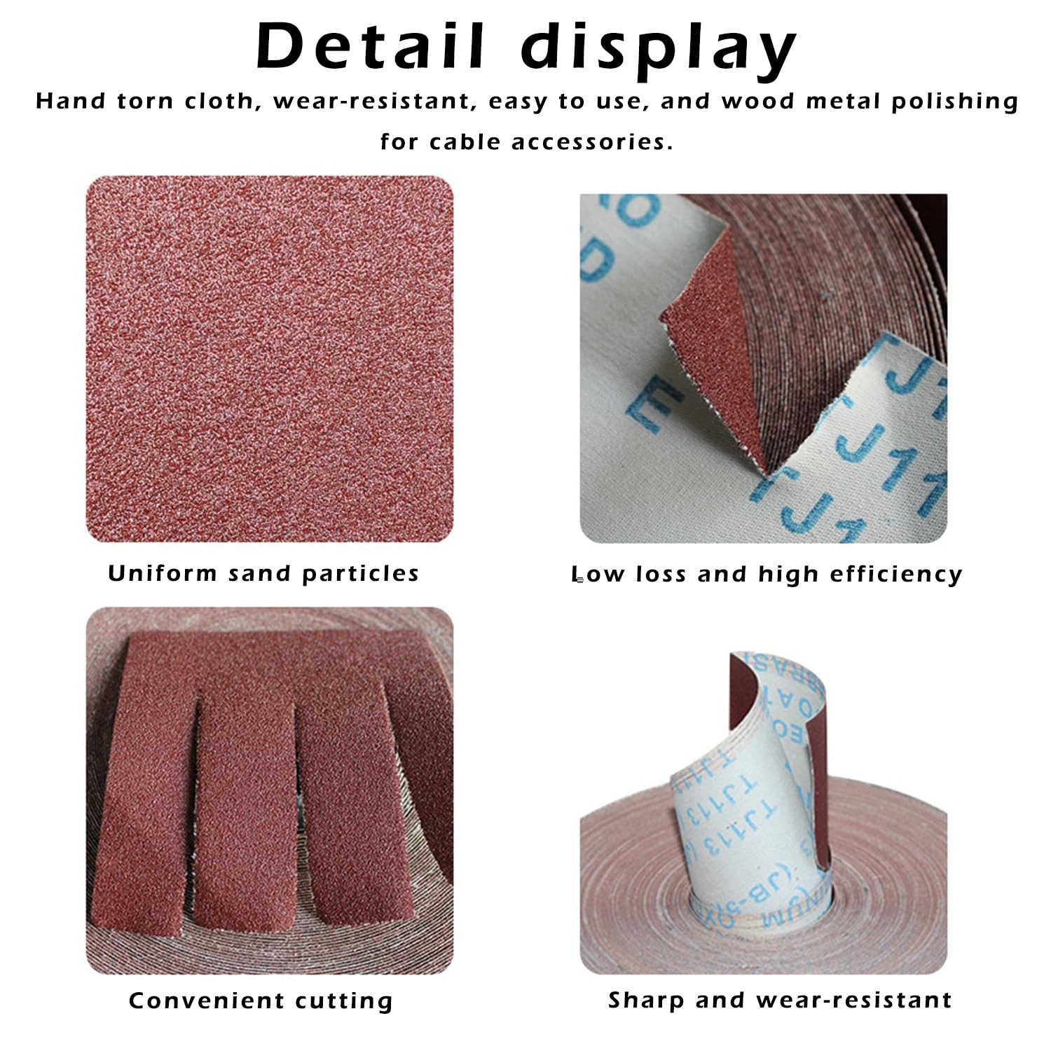 80 Grit Sandpaper Roll, 4 Inch x 33 Feet Aluminum Oxide Abrasive Paper Roll C...
