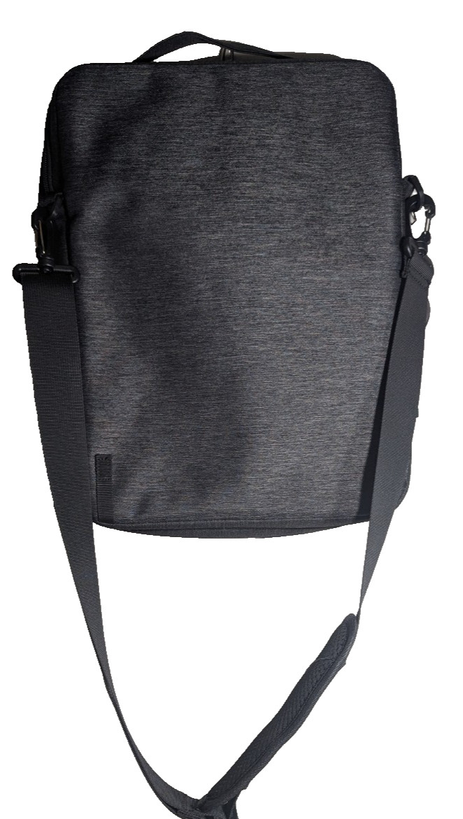 FINPAC Laptop Shoulder Bag messager strap Gray 14 x 10.5 padded with hand strap