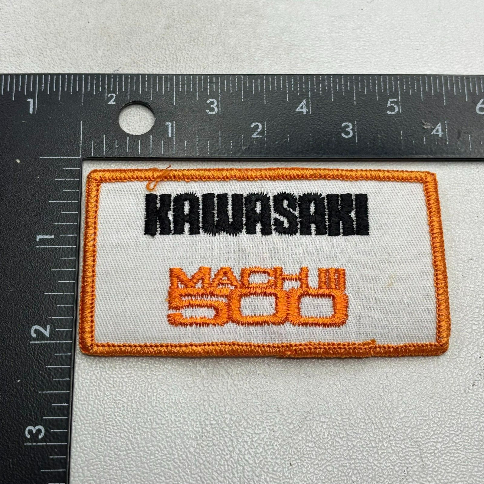 Vintage c 1980s KAWASAKI MACH III 500 Motorcycle Patch (Bike Biker) 00at