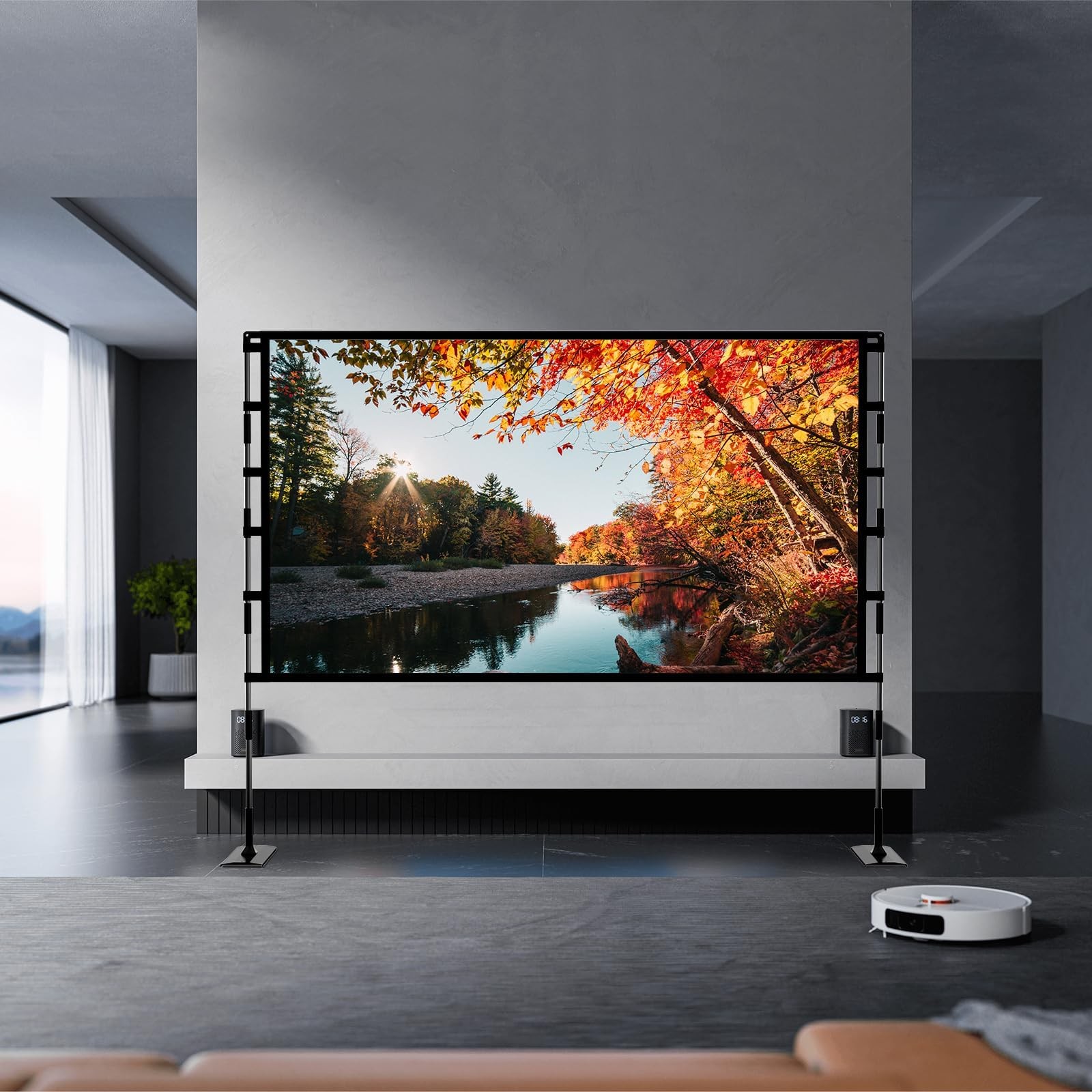 Projector Screen and Stand 120 inch Outdoor Projector Screen
