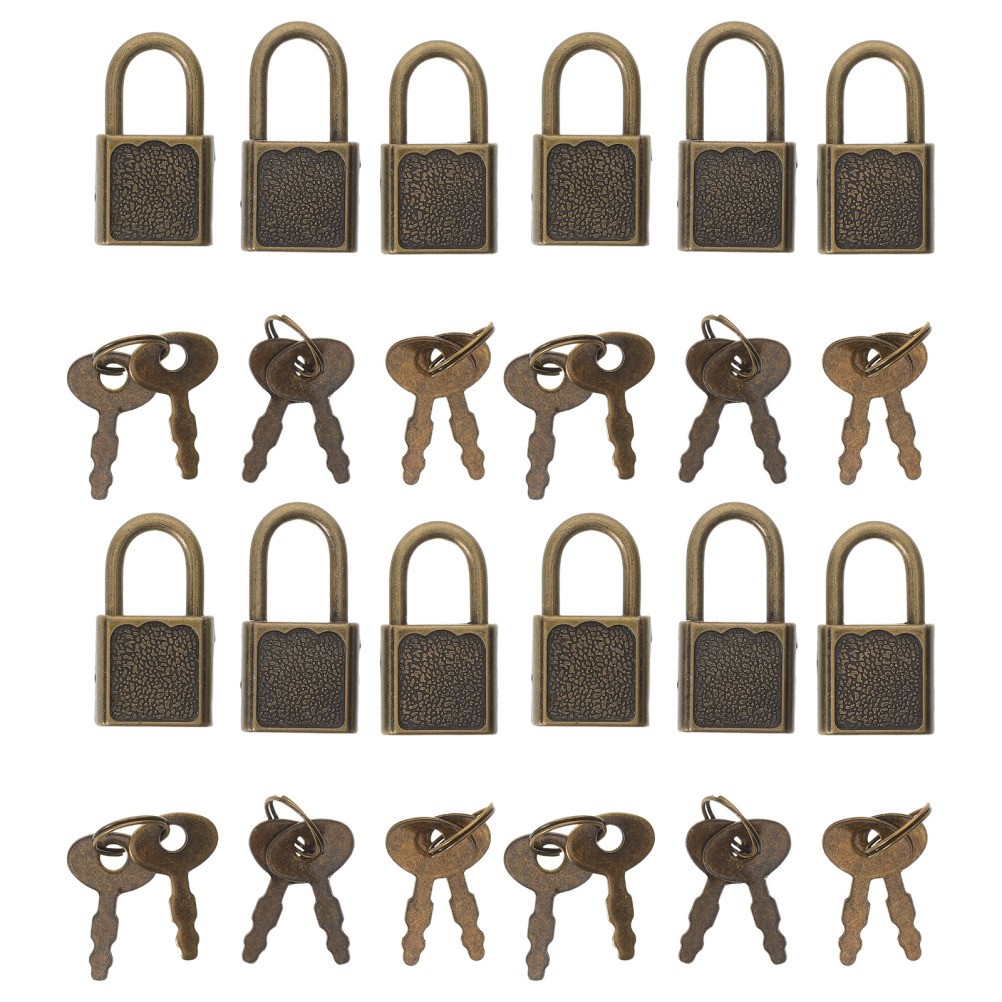 12 Sets Lock for Storage Unit Mini Vintage Locks with Key Pirate Chest