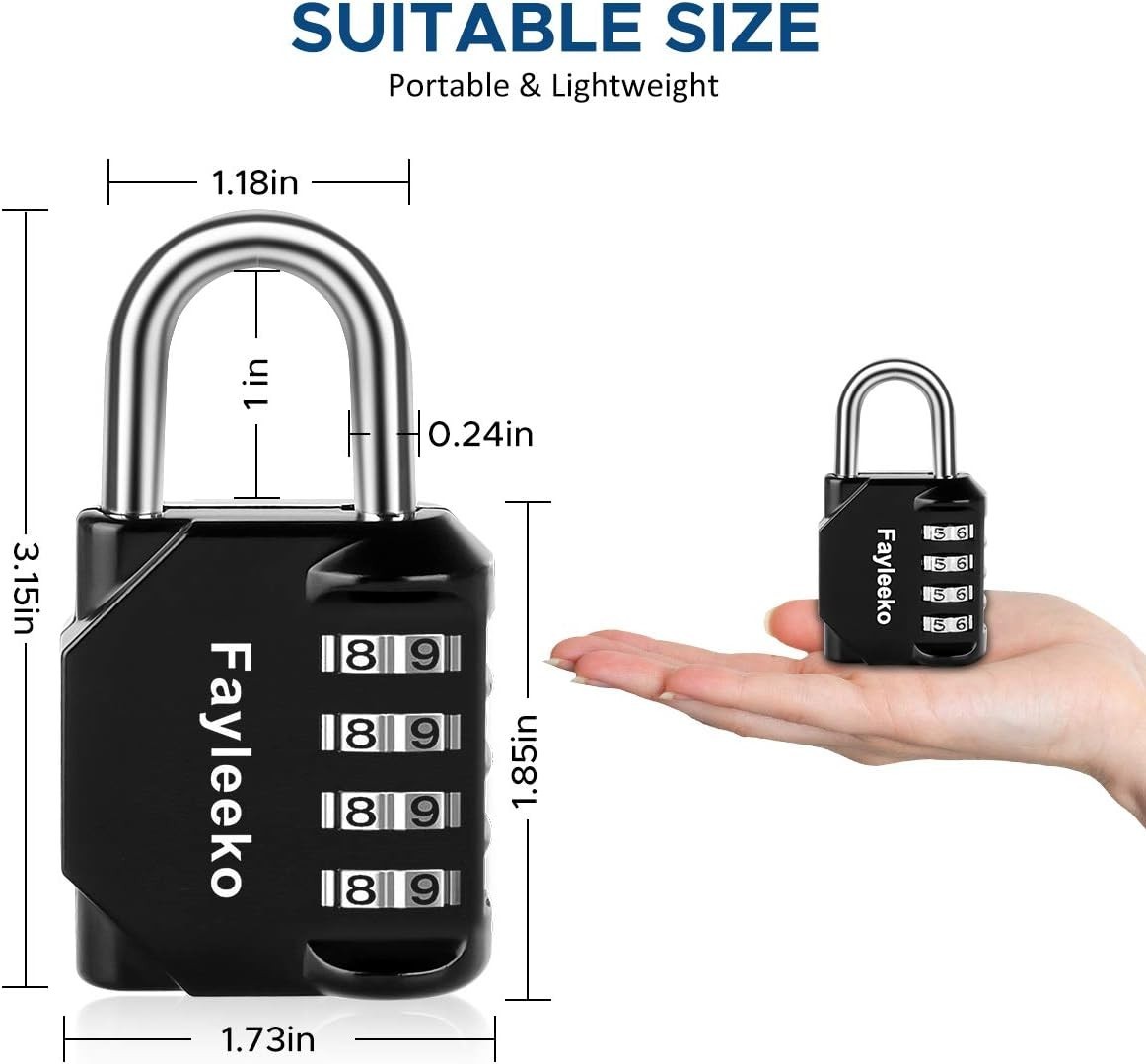 Resettable 4 Digit Combination Locks - Durable 4 Pack for Safe Storage