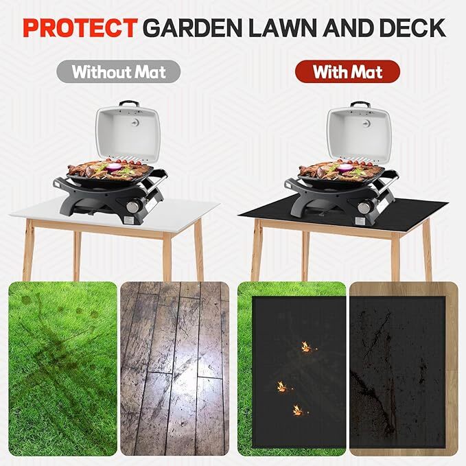 40"x40" Fireplace Floor Protection Rug BBQ Floor Protective Mat Fireproof Pad